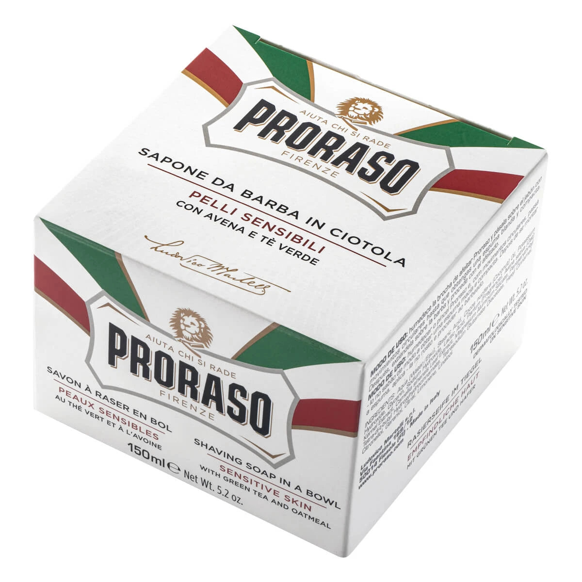 Rasierseife in Schale - Sensitive, Grüner Tee & Hafer, 150 ml.