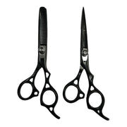 Friseurschere, Sets von Friseurscheren und Ausdünnungsscheren, Schwarz