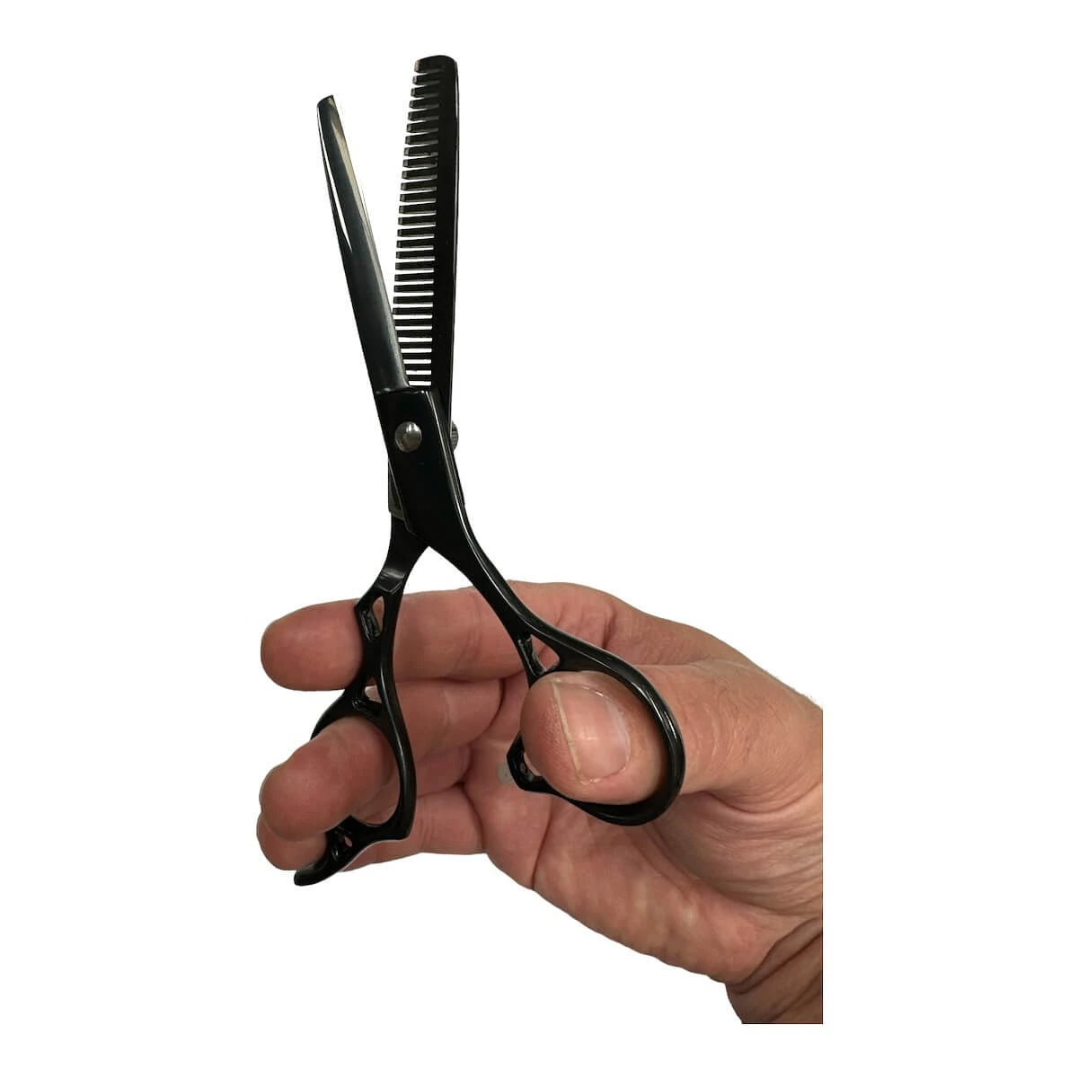 Friseurschere, Sets von Friseurscheren und Ausdünnungsscheren, Schwarz