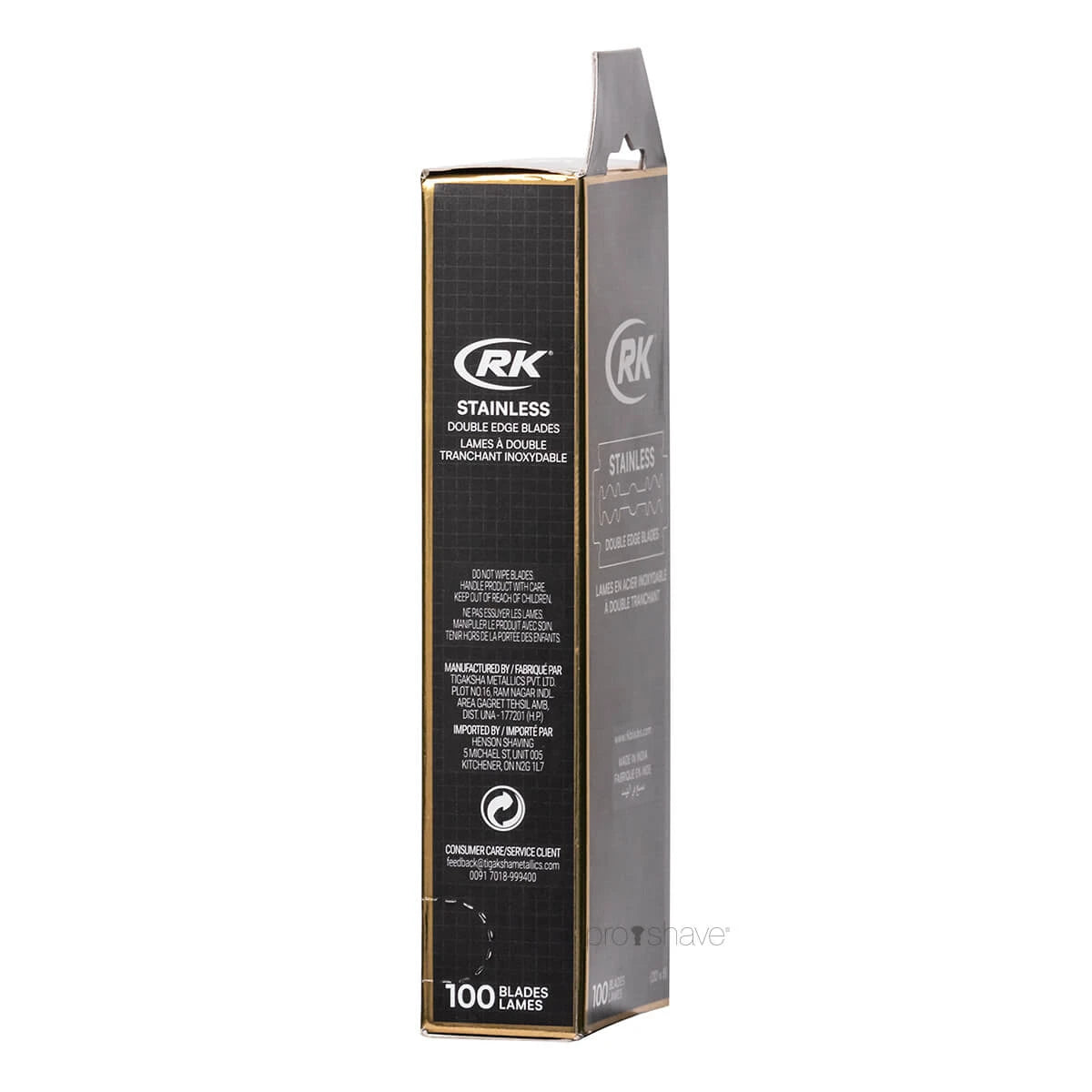 RK Shaving Stainless DE Rasierklingen, 1 Bar, 20x5 Stück (100 Stück)