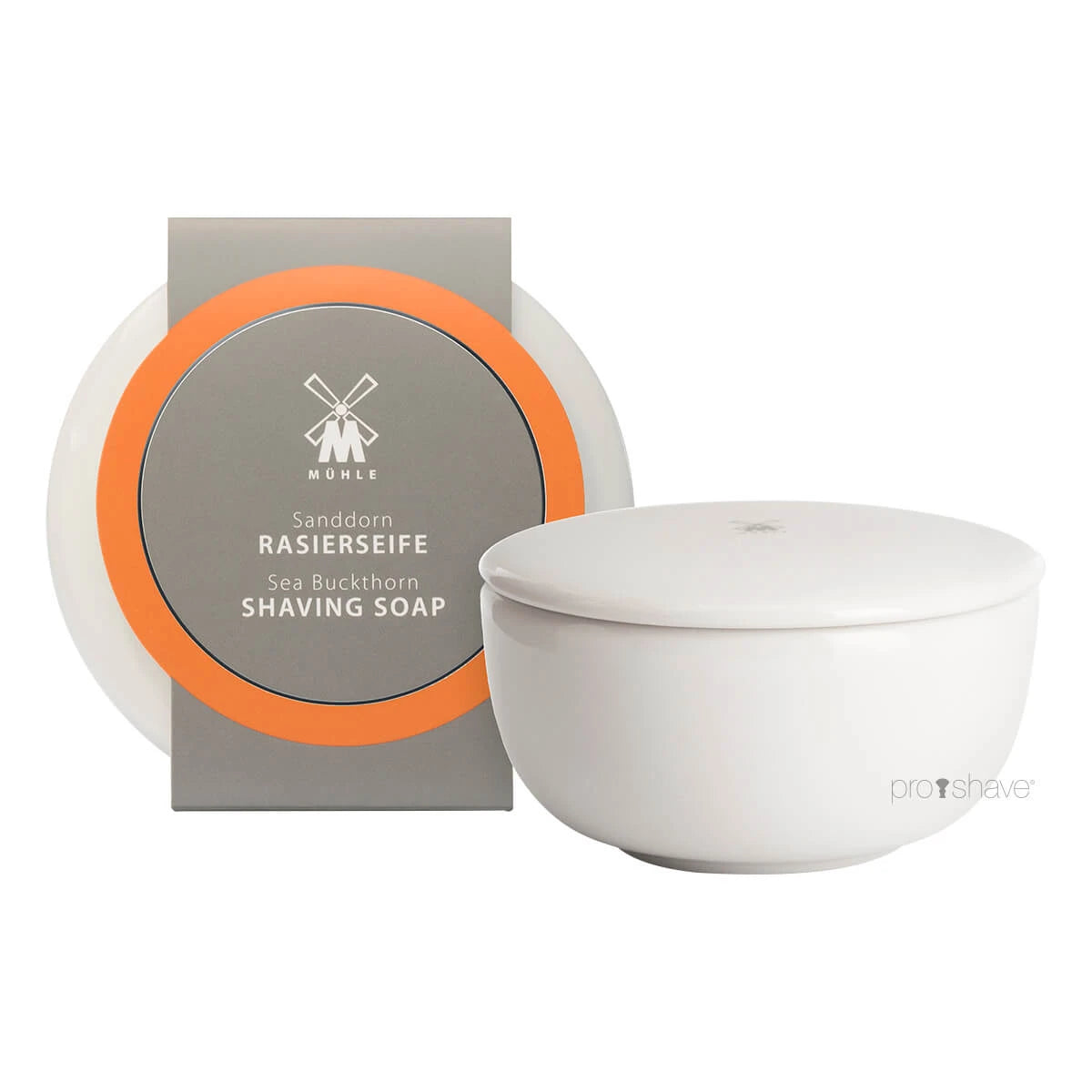 Rasierseife in Porzellanschale, Sanddorn, 65 gr.