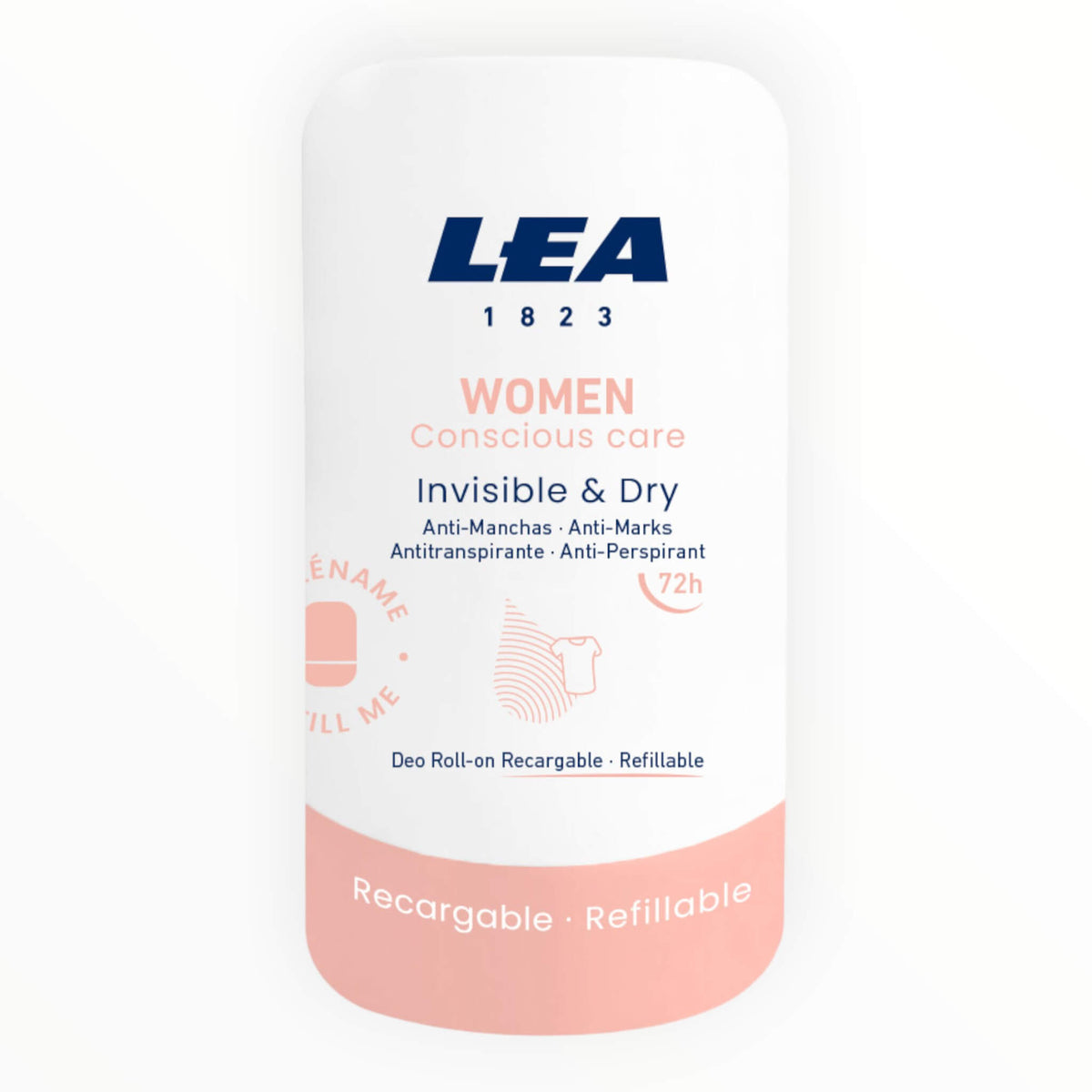 Nachfüllbares Roll-on-Deodorant, Invisible & Dry, für Frauen, 50 ml.