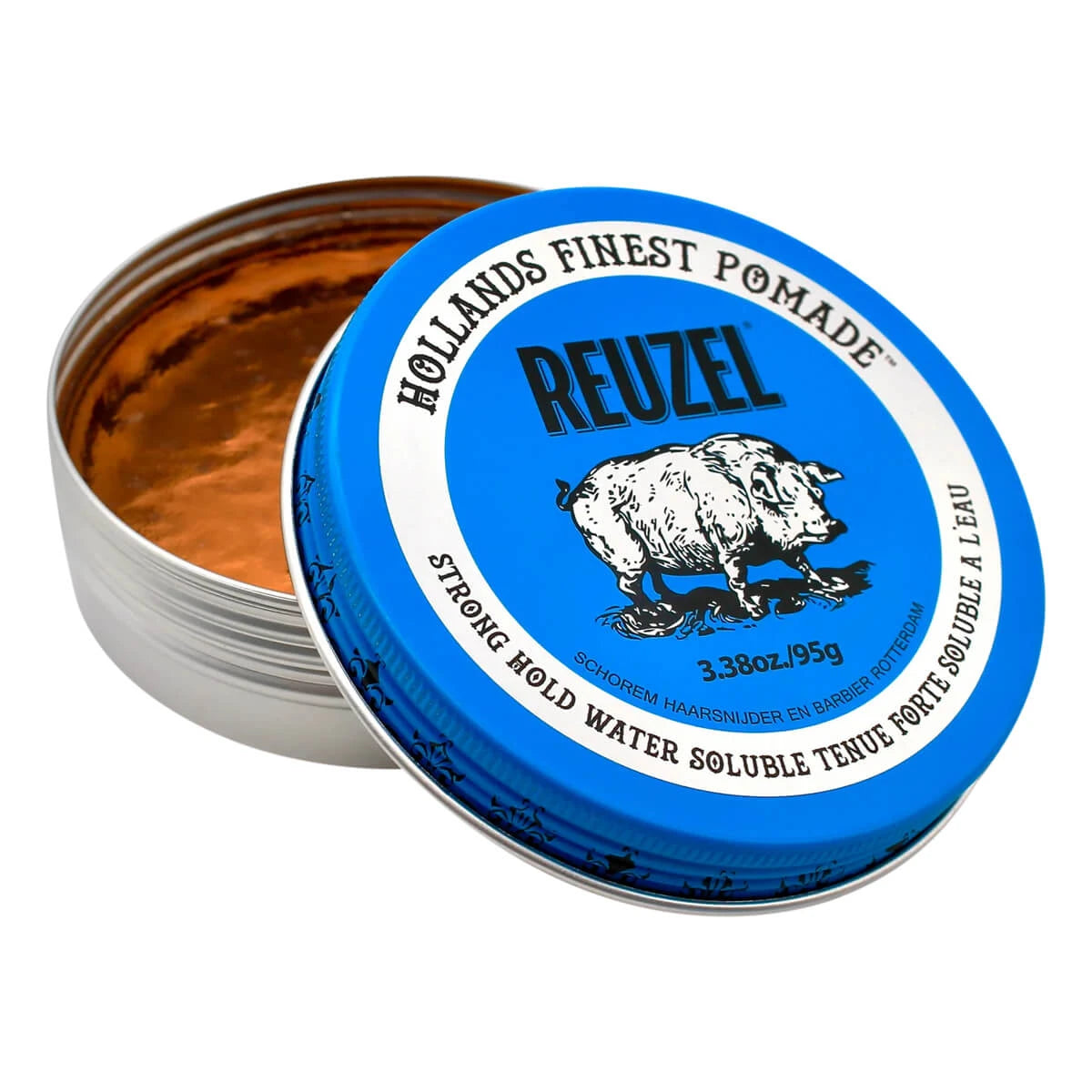 Blaue wasserlösliche Pomade - Starker Halt, 95 g.