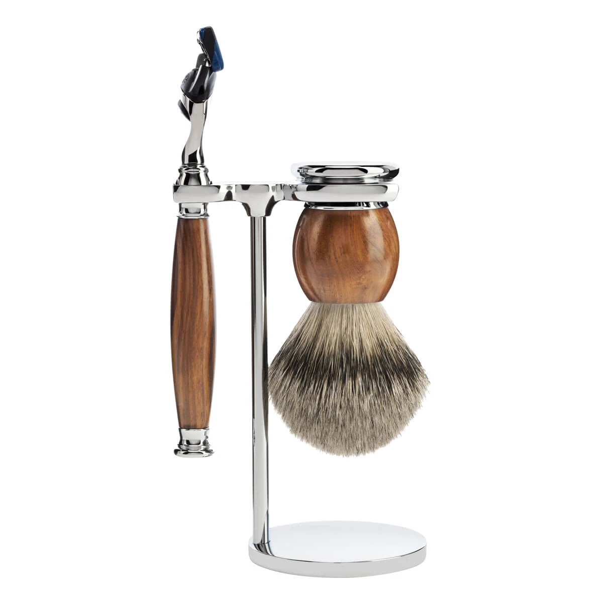 Rasierset mit Rasierer, Rasierpinsel und Halter, Sophist, Ironwood