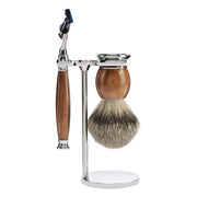 Rasierset mit Rasierer, Rasierpinsel und Halter, Sophist, Ironwood