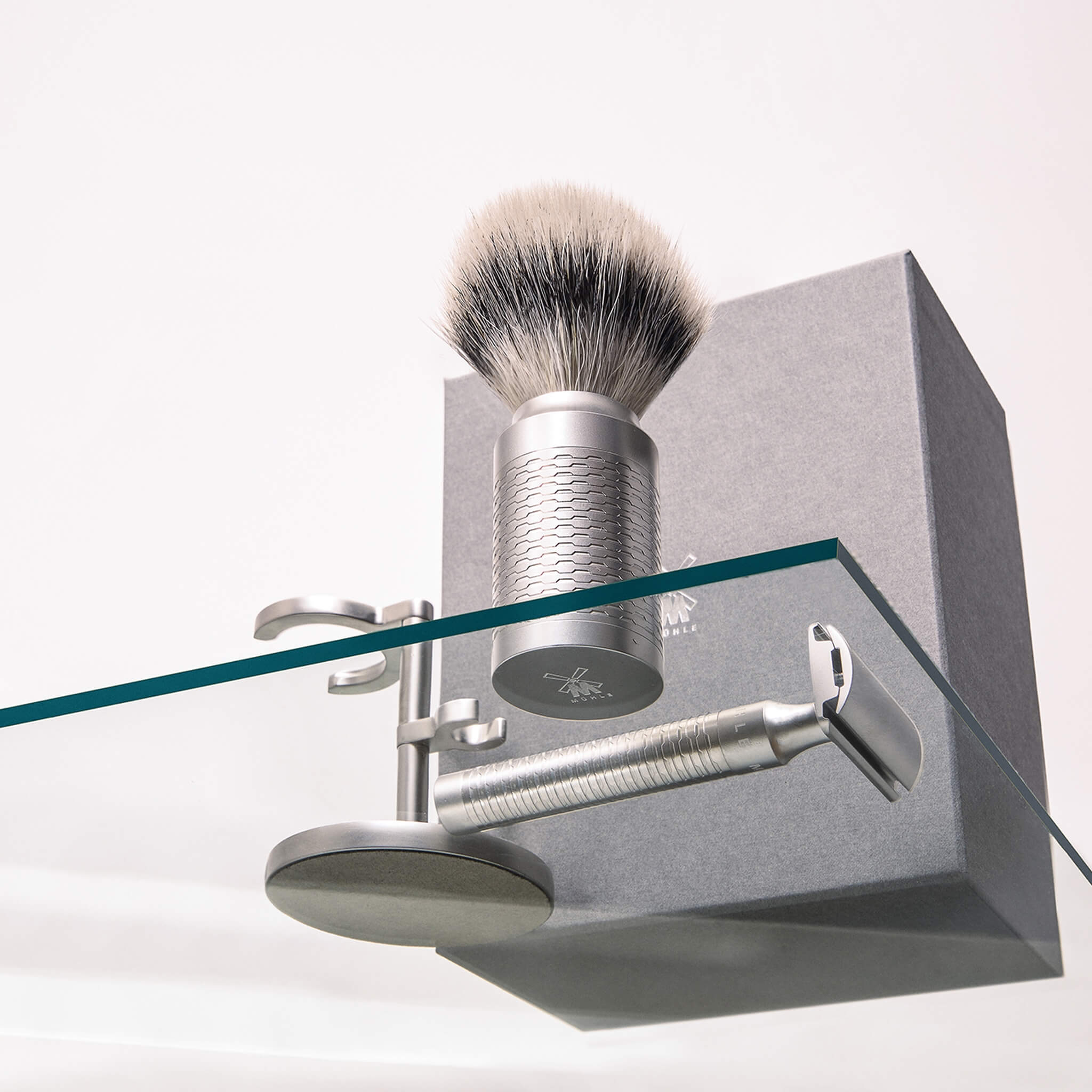 Silvertip Fibre® Rasierpinsel, 21 mm, Rocca, Edelstahl - mattiert