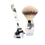 Meissen Porcelain Rasierset mit Fusion-Rasierer, Silvertip Fibre® Rasierpinsel und Rasierklingenhalter, Porzellan