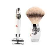 Meissen Porcelain Rasierset mit Rasierhobel, Silvertip Fibre® Rasierpinsel und Rasiererhalter, Porzellan