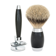 Edition No. 1, Rasierset mit Rasierhobel, Silvertip Badger Rasierpinsel und Rasiererhalter, Carbon
