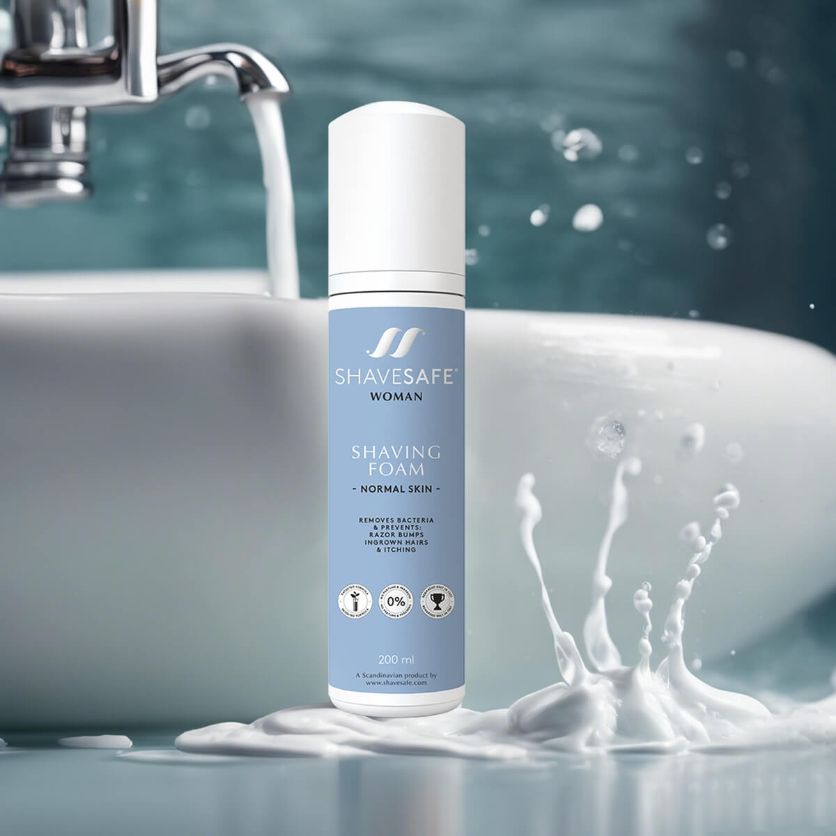 Rasierschaum, Frau, Normale Haut, 200 ml.