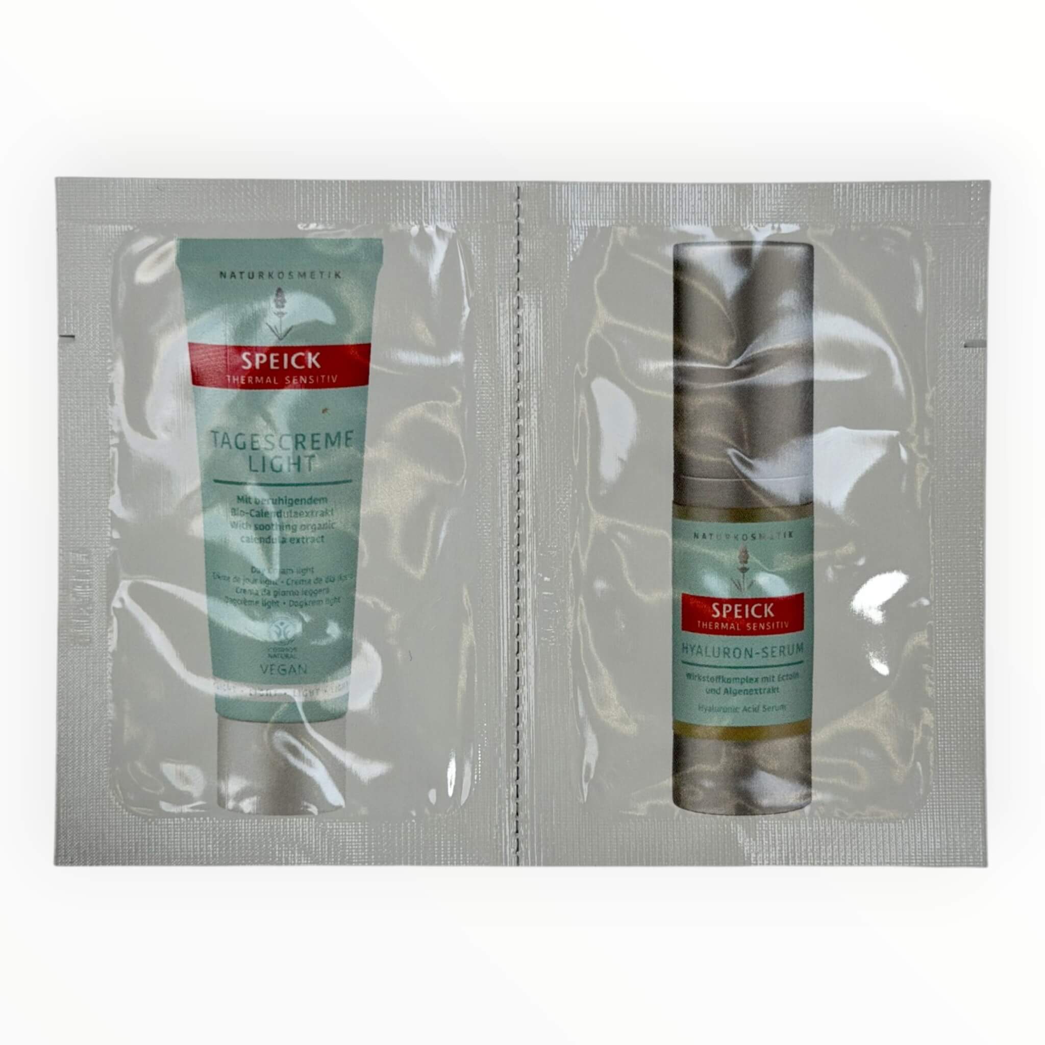 Leichte Tagescreme & Hyaluron-Serum, Thermal Sensitiv, Proben, 2 x 1,5 ml.