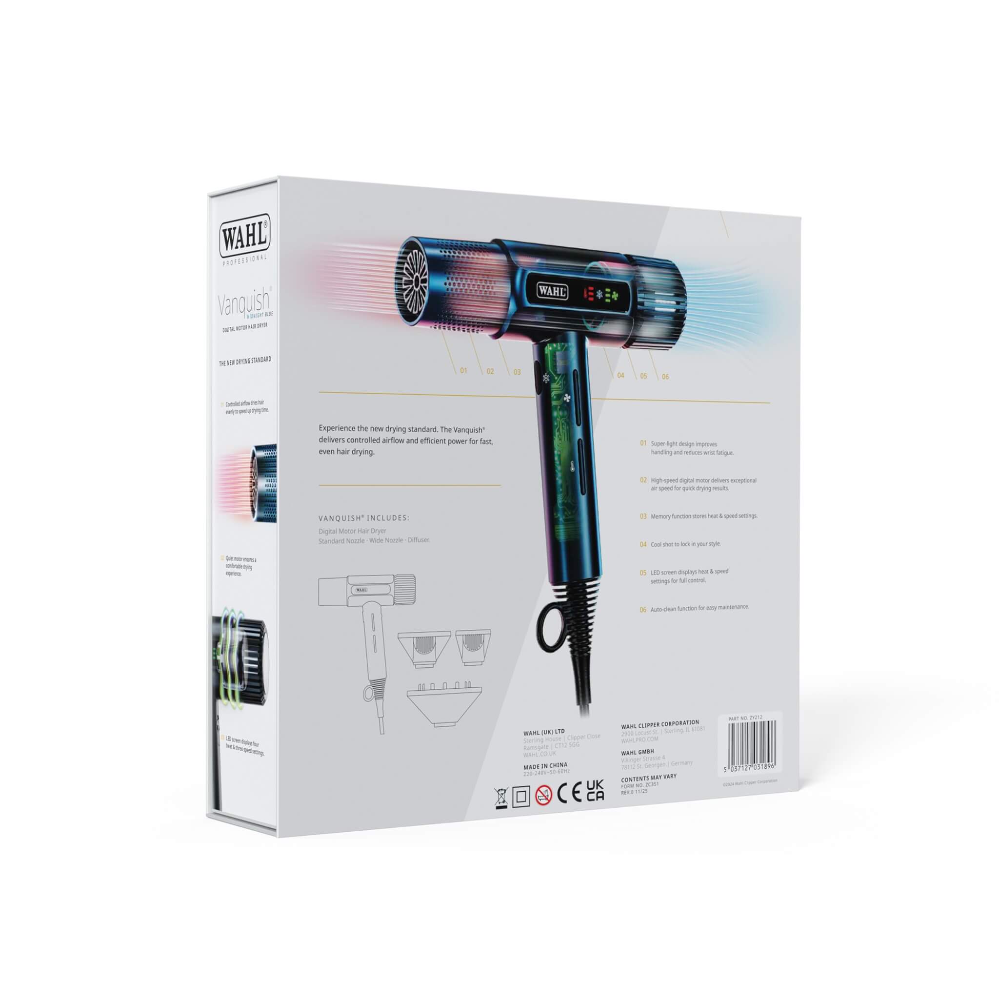 Vanquish Haartrockner, 1600W, Mitternachtsblau