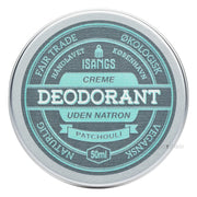 Creme Deodorant ohne Backpulver, Patchouli, 50 ml.