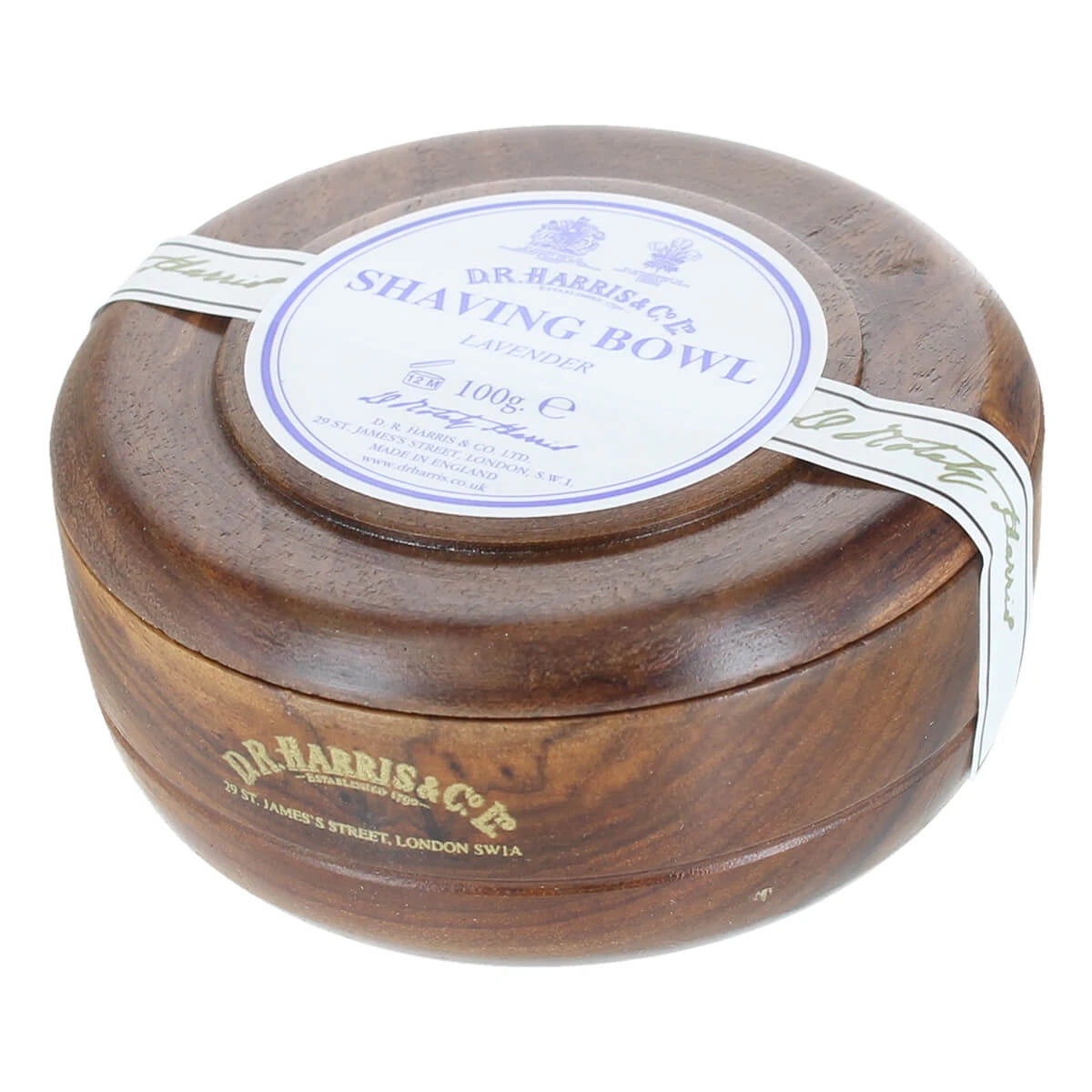 Lavendel Rasierseife in Mahagoni-Holzschale, 100 gr.