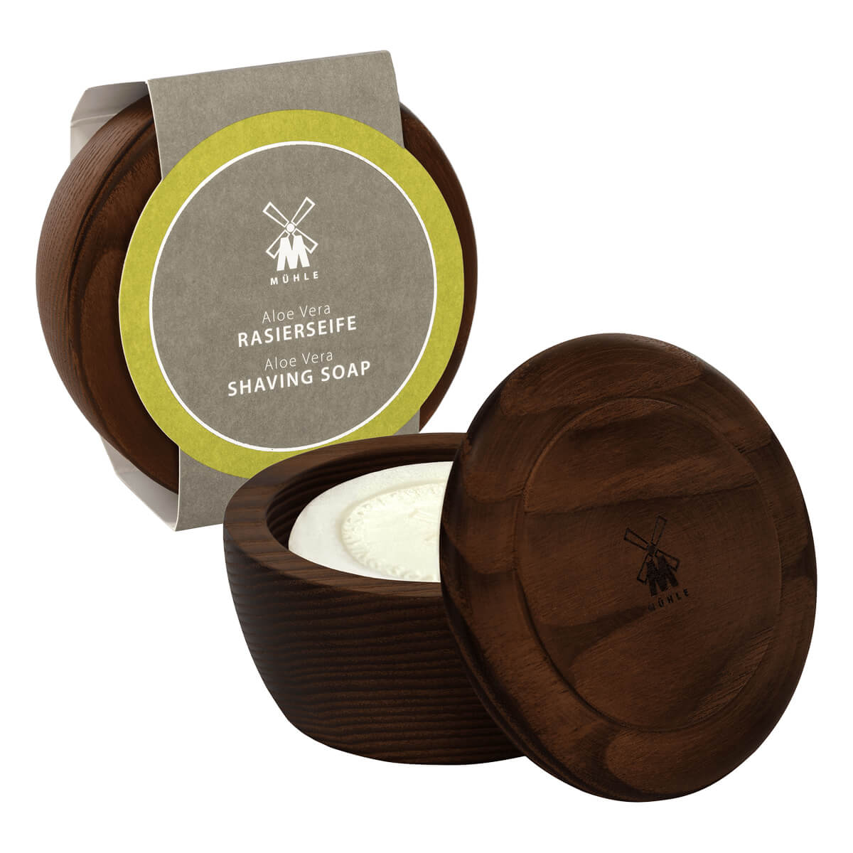 Rasierseife in Holzschale, Aloe Vera, 65 gr.