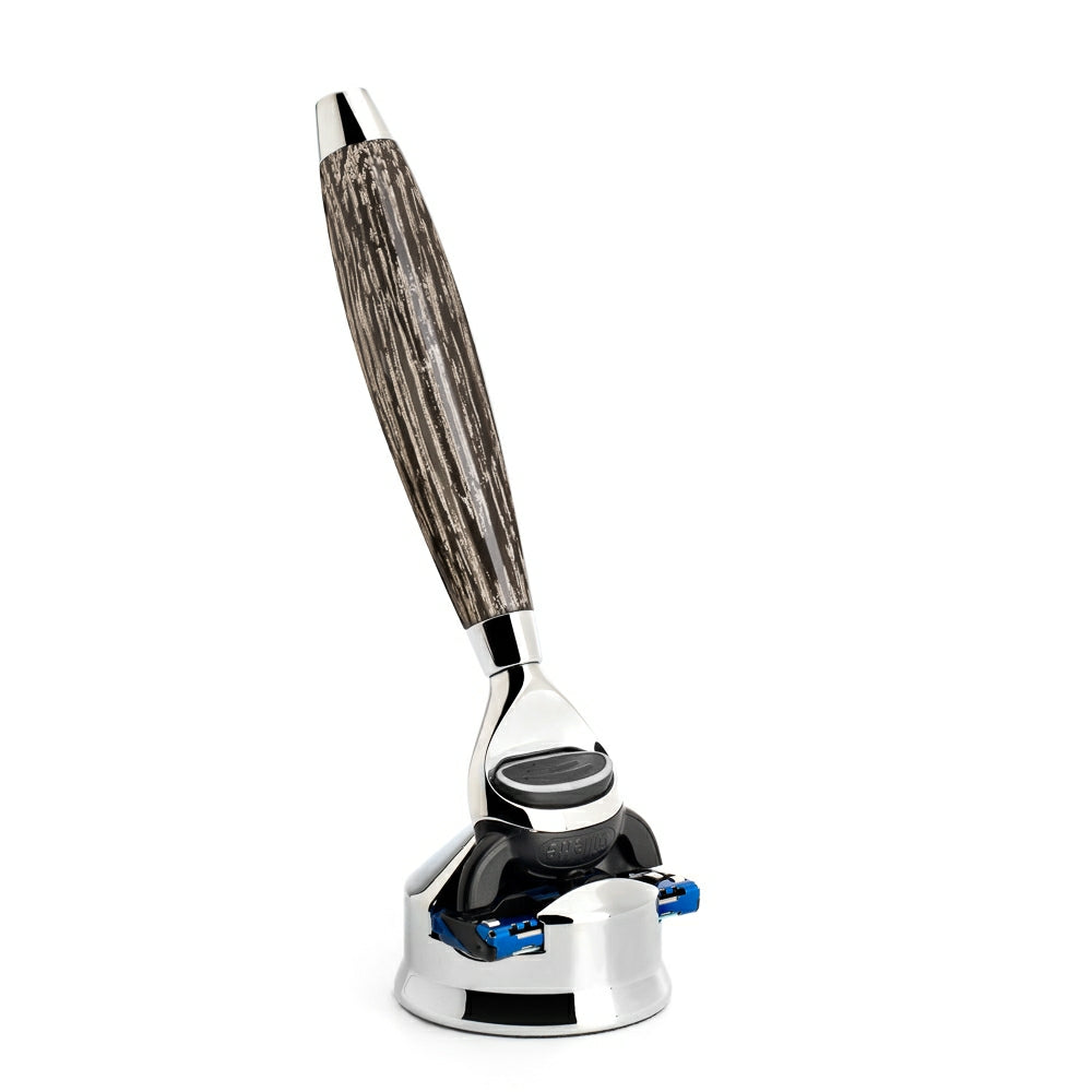 Gillette Fusion Rasierhobel, Edition No. 3, Moos-Eiche & Sterling Silber