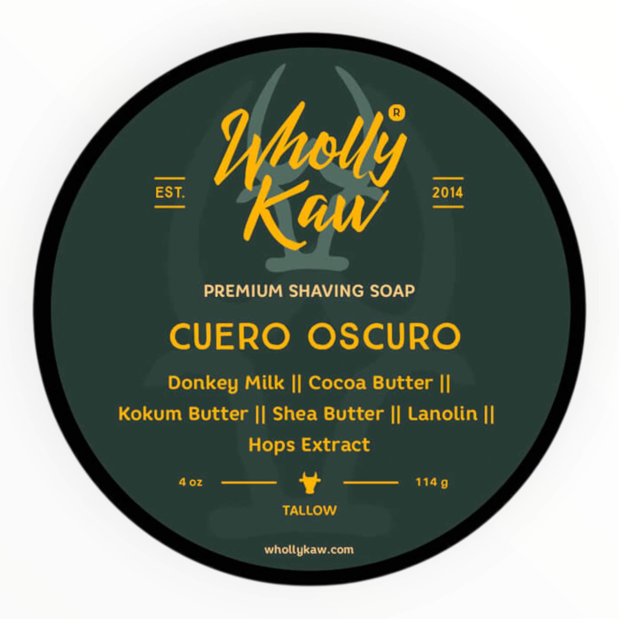 Rasierseife, Cuero Oscuro, 114 g.